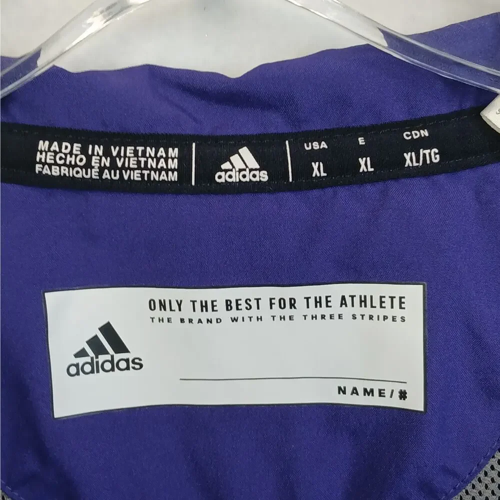 Adidas Washington Huskies XL Purple 1/2 Zip Short Sleeve Pullover Jacket
